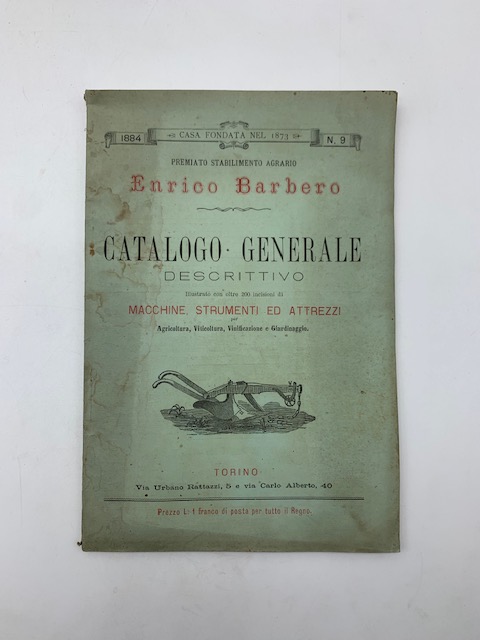 Stabilimento agrario Enrico Barbero. Catalogo generale n. 9 1884. Torino ...